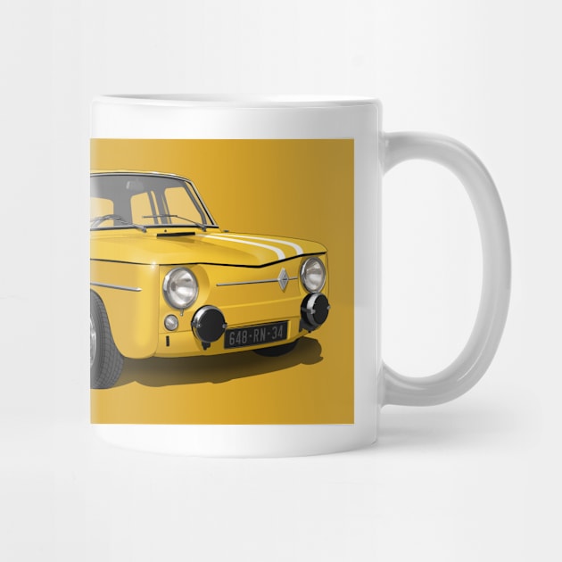 Renault R8 Gordini in yellow by candcretro